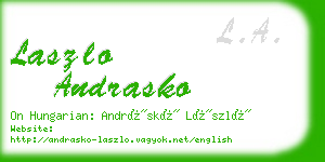 laszlo andrasko business card